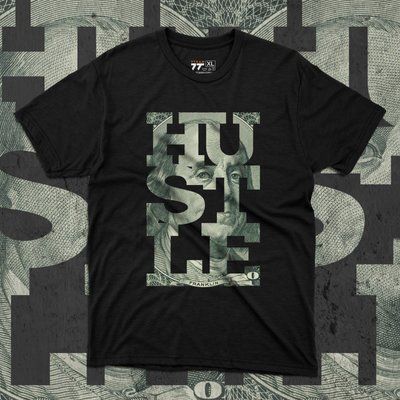 Футболка з принтом Hustle B F0034 фото