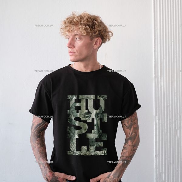 Футболка c принтом Hustle B F0034 фото