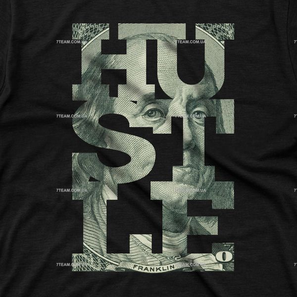Футболка c принтом Hustle B F0034 фото
