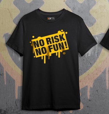 Футболка c принтом No Risk No Fun F0006 фото