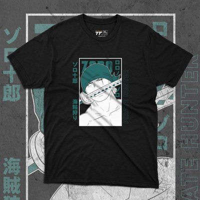 Футболка з принтом Ван Піс - Zoro Black F0217 фото