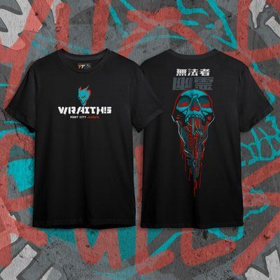Футболка c принтом Cyber Punk - Wraiths Skull F0940 фото