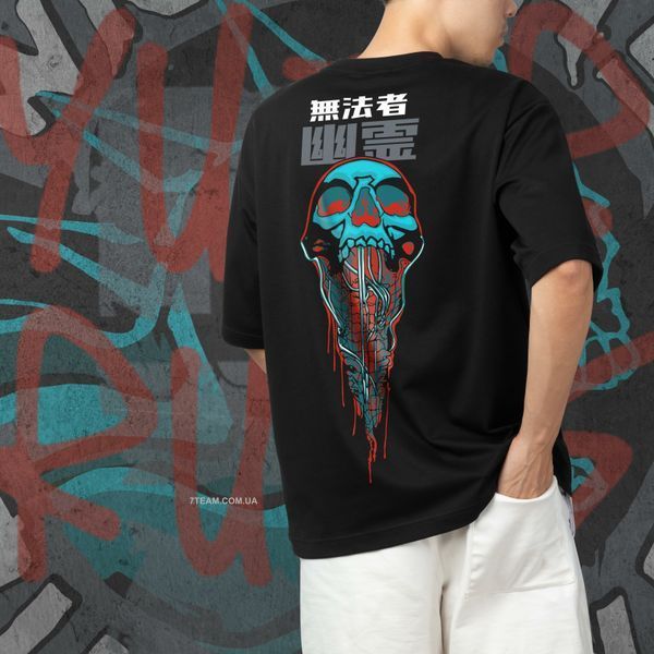 Футболка c принтом Cyber Punk - Wraiths Skull F0940 фото