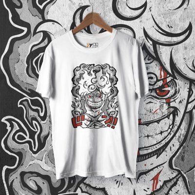 Футболка c принтом Ван Пис - Luffy Niko White F0225W фото