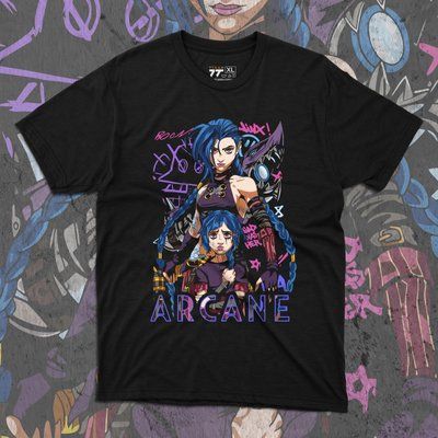 Футболка з принтом Arcane - Jinx F0711 фото