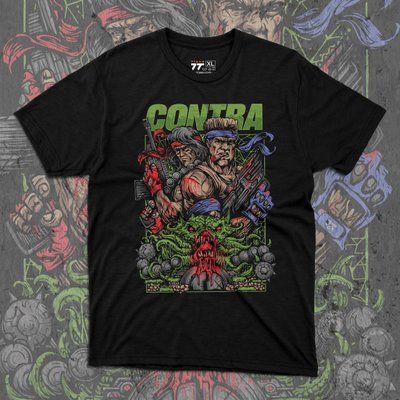 Футболка з принтом Contra Retro Game F0923 фото