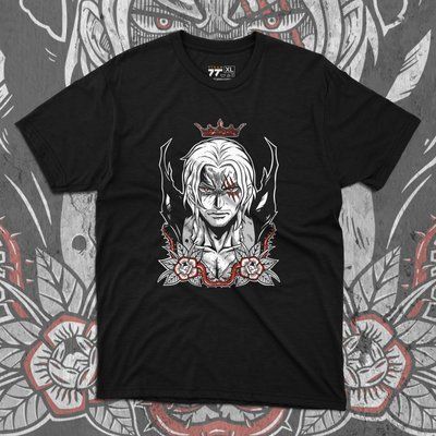 Футболка c принтом Ван Пис - Shanks Black F0226 фото