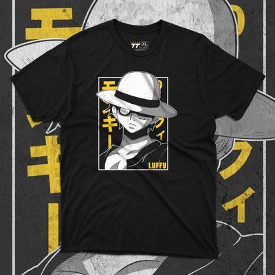 Футболка з принтом Ван Піс - Luffy Black F0215 фото