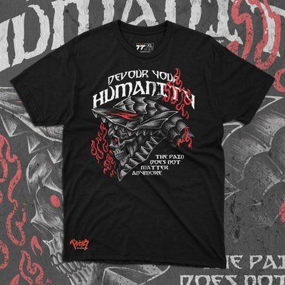 Футболка з принтом Берсерк - Devour yuor Humanity F0617 фото