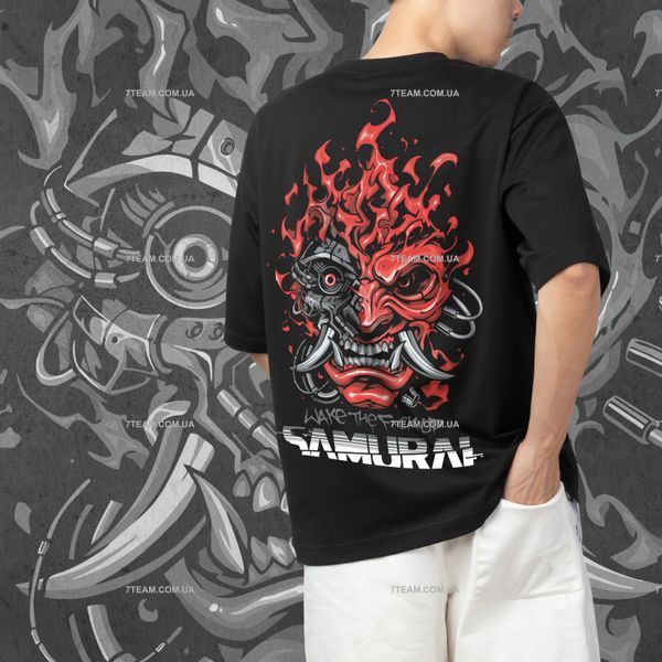 Футболка c принтом Cyber Punk - Wake up Samurai F0737 фото
