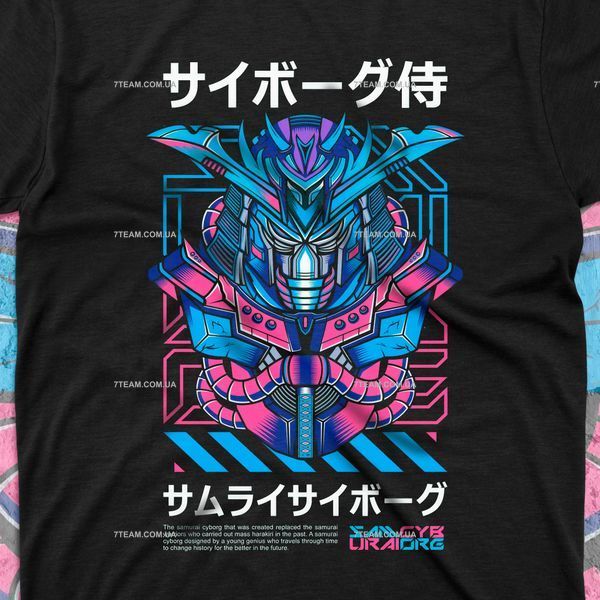 Футболка с принтом Samurai Cyborg F0047 фото